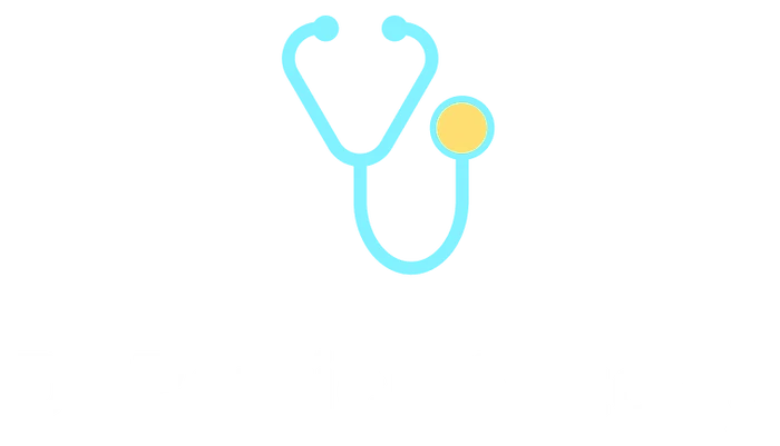 The original Dr Patrick Antony logo: a plain cyan stethoscope with a yellow diaphragm above a bold wordmark