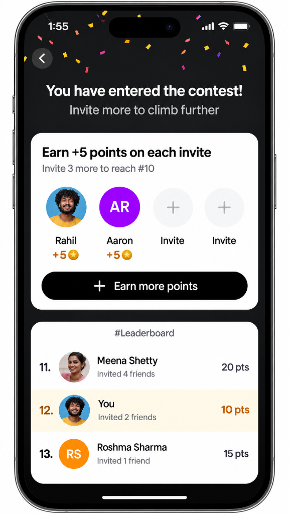 Entry Unlocked & Leaderboard