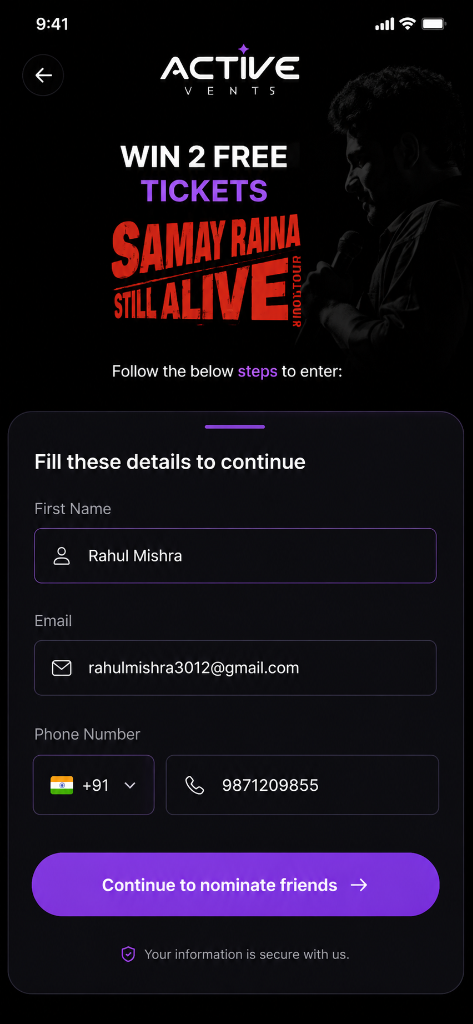 User Details Screen
