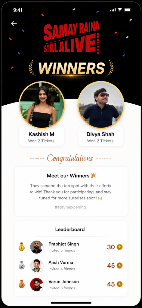 Winners Screen